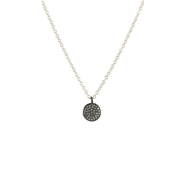 Round Pave Diamond Necklace