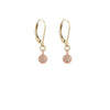 Rose gold plate pave diamond disc earrings