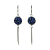 Short Druzy Spike Earrings silver and blue