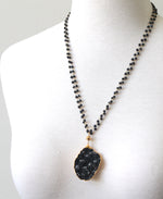 Black kyanite double strand necklace