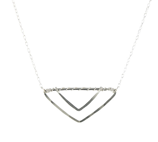 Double Vee Necklace, sterling silver
