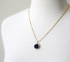 Round Drusy Necklace - blue detail