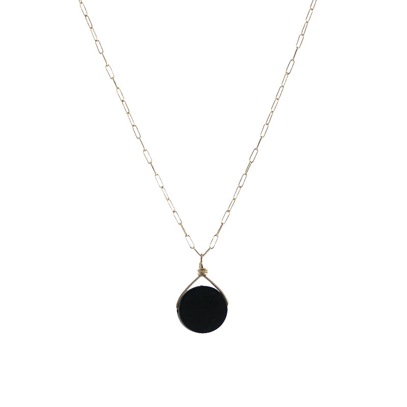 Tiger Ebony Disc Necklace