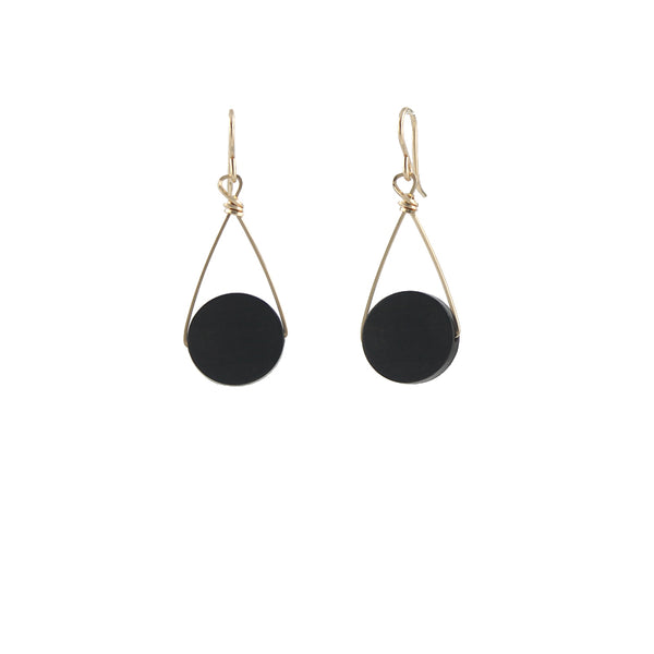 Tiger Ebony Disc Earrings