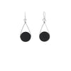 Tiger Ebony Disc Earrings, silver