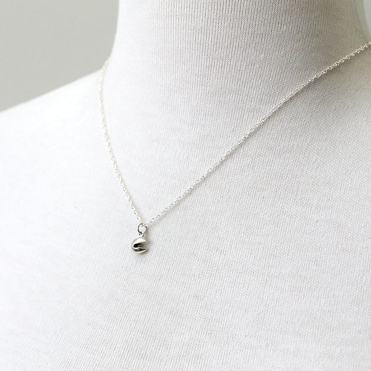 Silver fortune cookie charm necklace