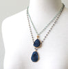 Deep Blue Druzy necklaces by Peggy Li