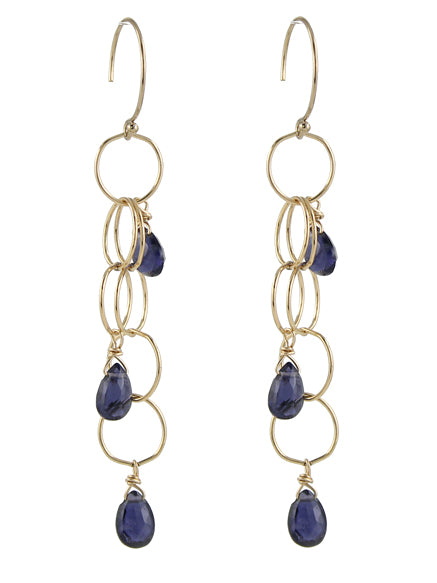 Iolite Cascade Gem Earrings