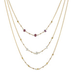 Gemmy Beaded Necklaces in sapphire, silverite