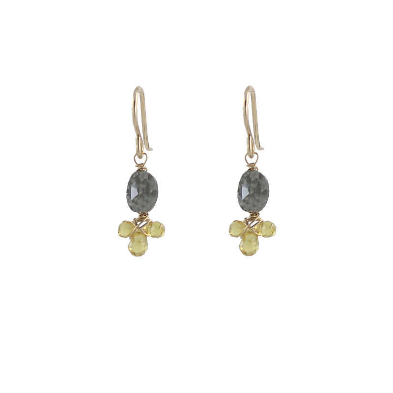 Gem Fleur Earrings yellow sapphires