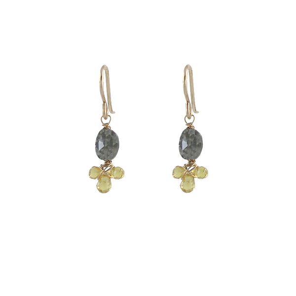 Gem Fleur Earrings yellow sapphires