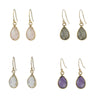 Simple teardrop gemstone earrings