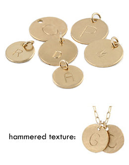 Assorted hand stamped gold initial charms
