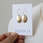 Hammered Ovals Earrings, gold