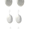 Hammered Oval Earrings, sterling