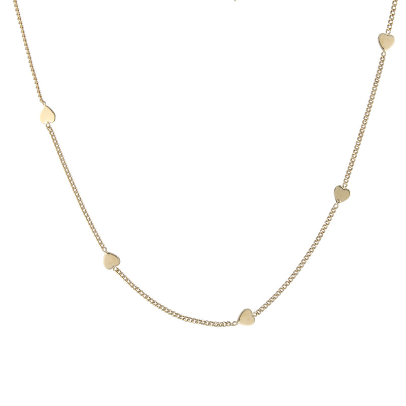 Simple Hearts necklace, gold