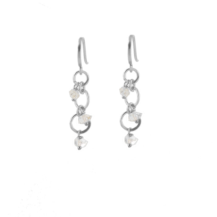 Herkimer Sprinkle Earrings in silver