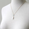 Icicle Necklace, white agate and aquamarine