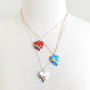 Retro rainbow heart pendant