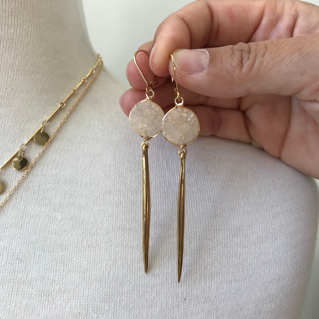 Druzy Spike Earrings by Peggy Li