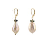 Pink and green pearl earrings