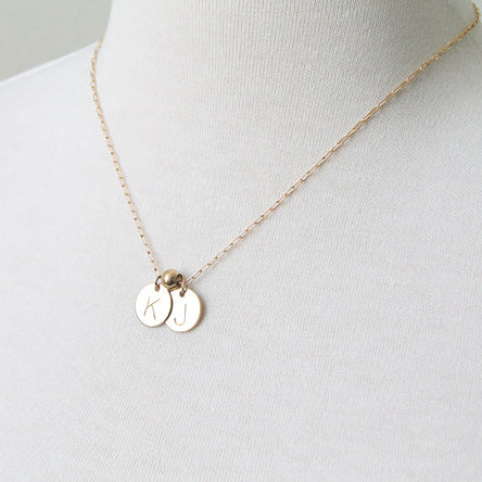 Large Letter Initial Charm Necklace with bead spacer