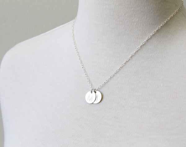 Example of Large Letter Initial Necklace in silver
