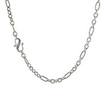 S clasp silver mixed link chain necklace