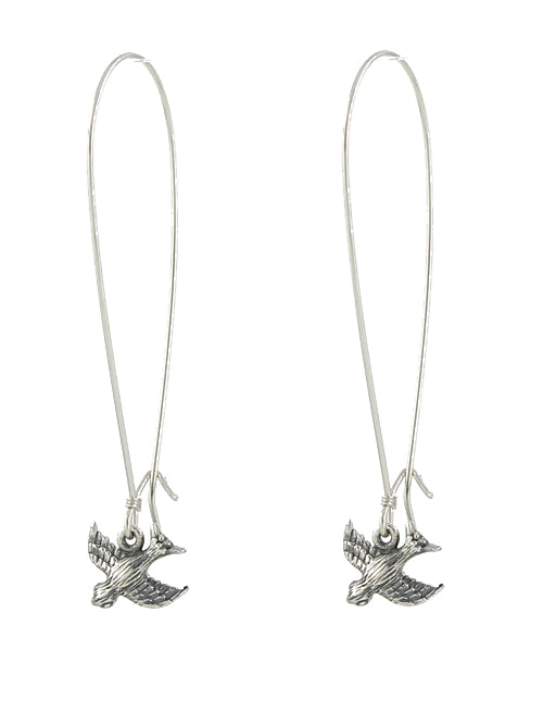 Little Bird Earrings, sterling silver