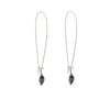 Floating leaf earrings, silver