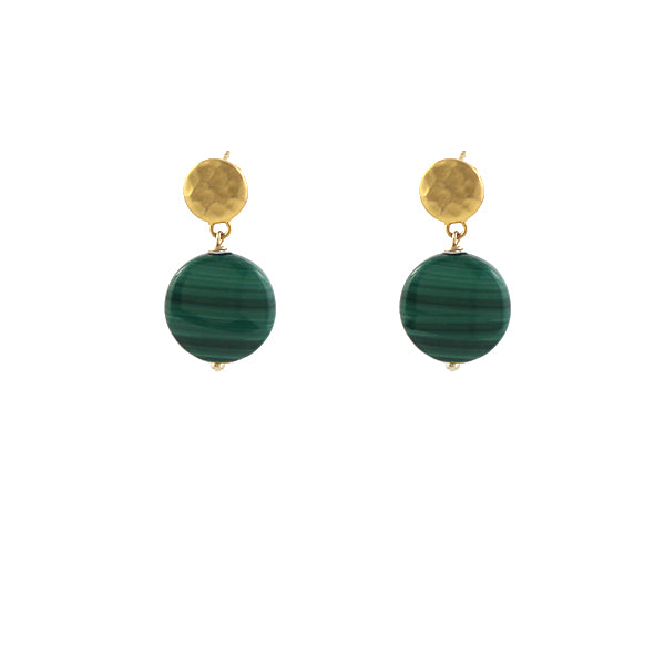 Malachite Dot Earrings