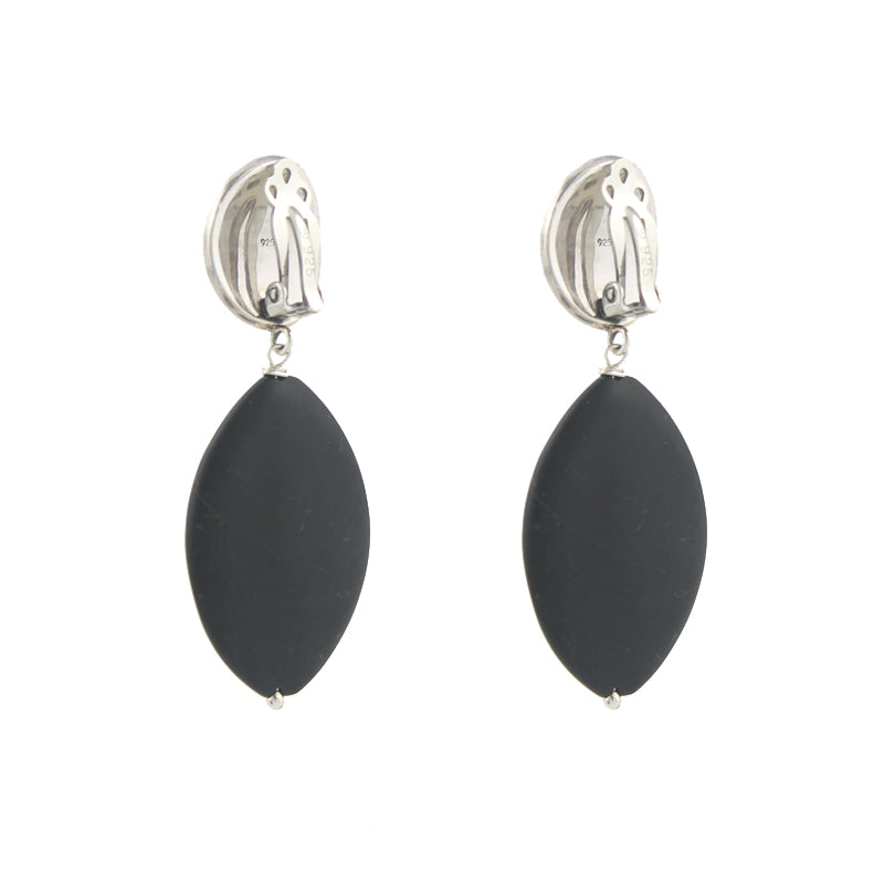 Matte Onyx Clipon Earrings