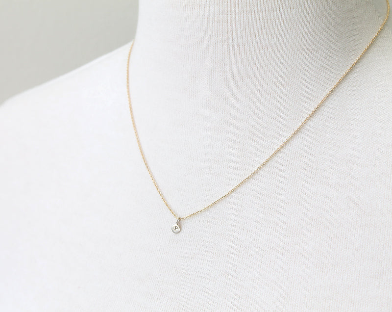 Micro Initial Necklace by Peggy Li Creations