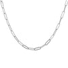 Mixed Chain Rectangle Link Necklace silver