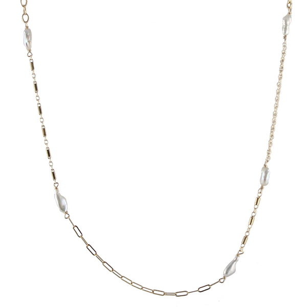 Mixed pearl chain necklace