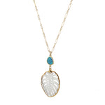 Monstera Leaf and Opal Necklace