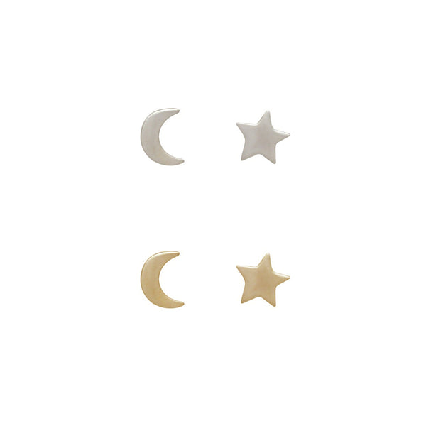 Moon and Star Earrings