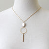 Short Moonstone Bar Necklace