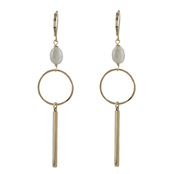 Moonstone Bar Earrings