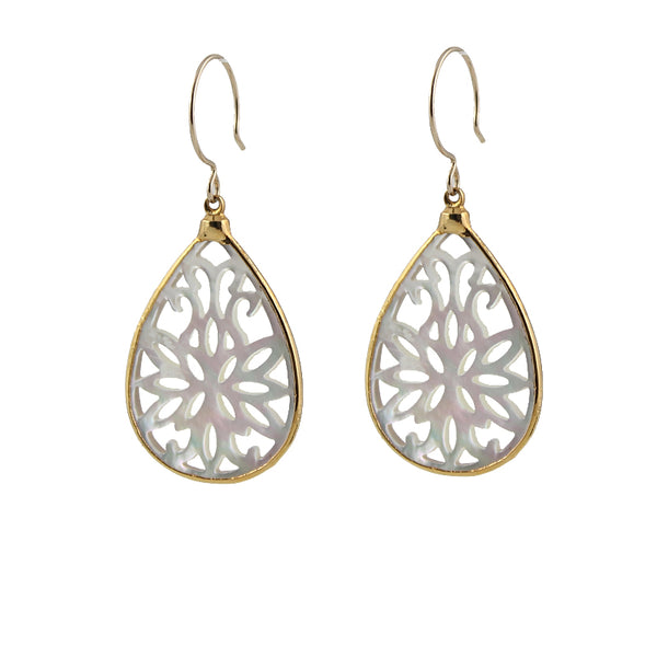 Scrollwork Mother of Pearl Earrings