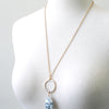 Mother of Pearl and Montana Agate pendant necklace