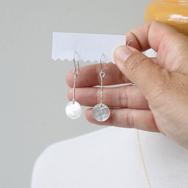 Mini Moon mother of pearl earrings