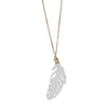 Carved mother of pearl feather necklace