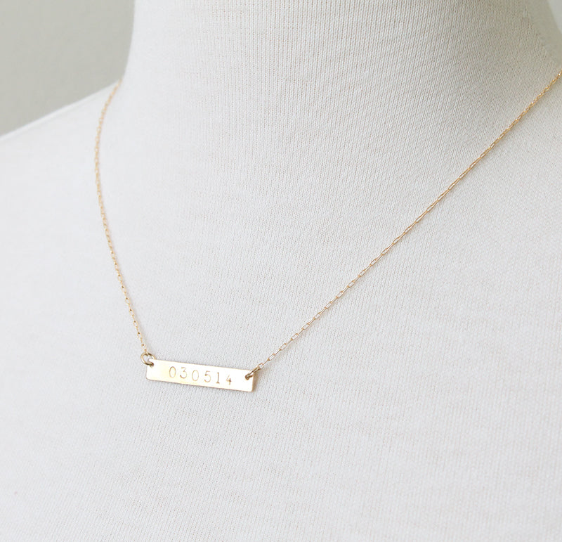 Hand stamped name necklace