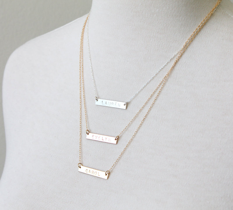 Nameplate Necklace metal colors