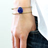 Open metal cuff with lapis stone