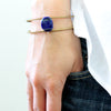Open metal cuff with lapis stone