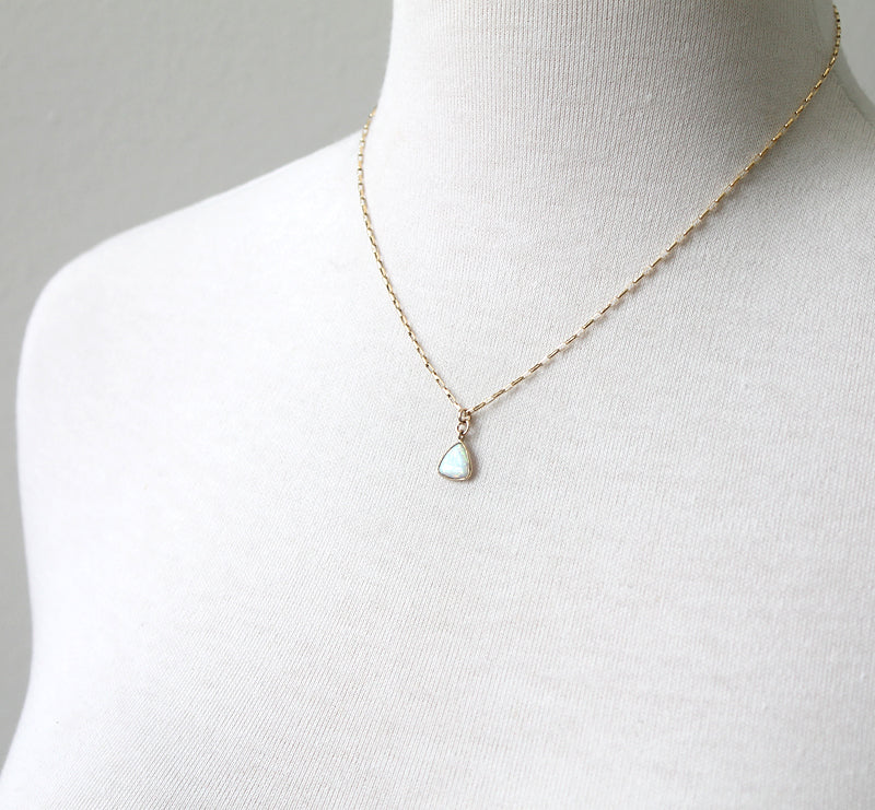 Triangle opal pendant necklace