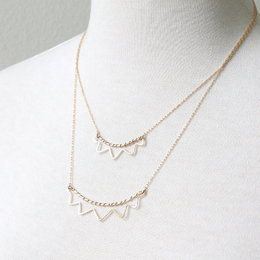 Open Sunburst Charm Necklace sizes