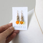 Vintage Glass Earrings - Orange